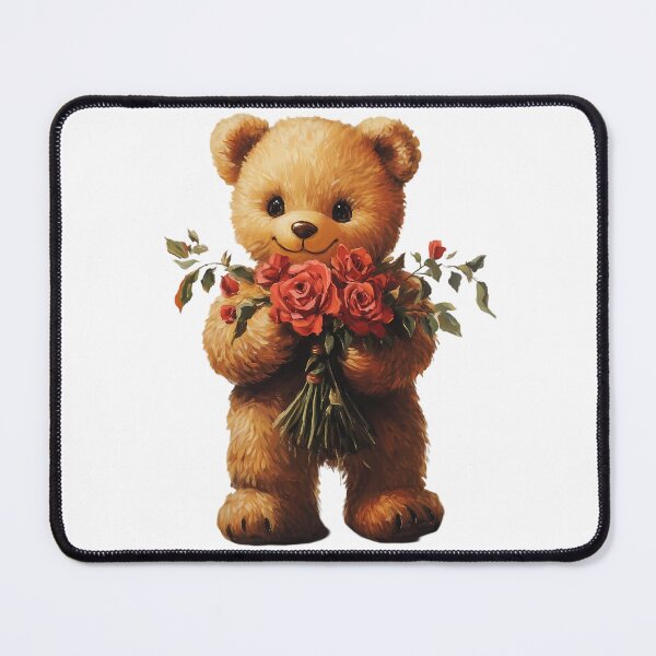 Item preview, Teddy Bear with Roses Painting designed and sold by DaffodilDreamer.