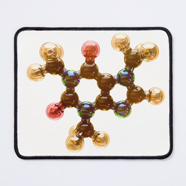 Item preview, Color coded structure of caffeine molecule with atomic bonds designed and sold by Omar Lopez-Rincon.