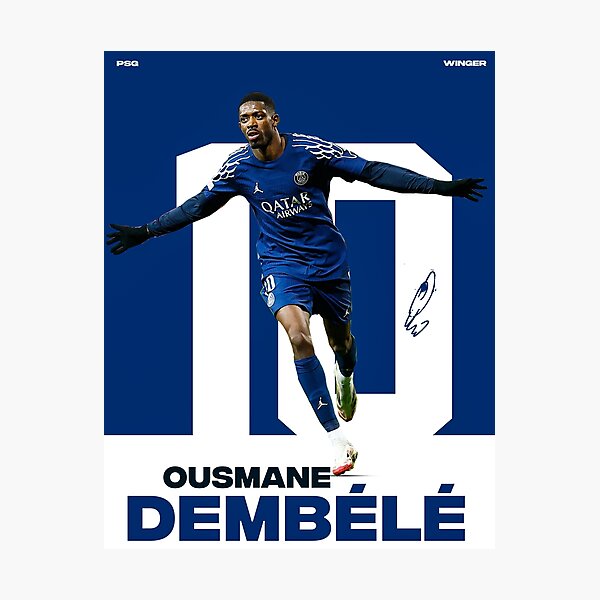 Item preview, Ousmane Dembele poster designed and sold by s8mePrints.