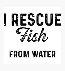 I rescue fish from water. Photographic Print