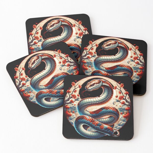 Item preview, Crimson Serpent: Harmony of Scales and Blossoms designed and sold by Wandering Threads.
