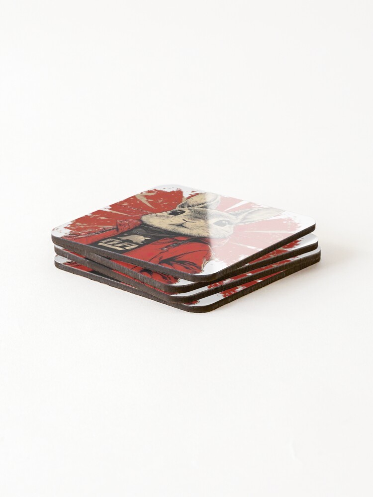 Thumbnail 4 of 5, Coasters (Set of 4), Rebel Rabbit designed and sold by Kalsaver.