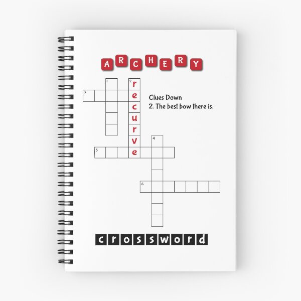 Item preview, An archery crossword puzzle showing a recurve bow answer. designed and sold by Silver Arrow Archery Club Edlesborough.