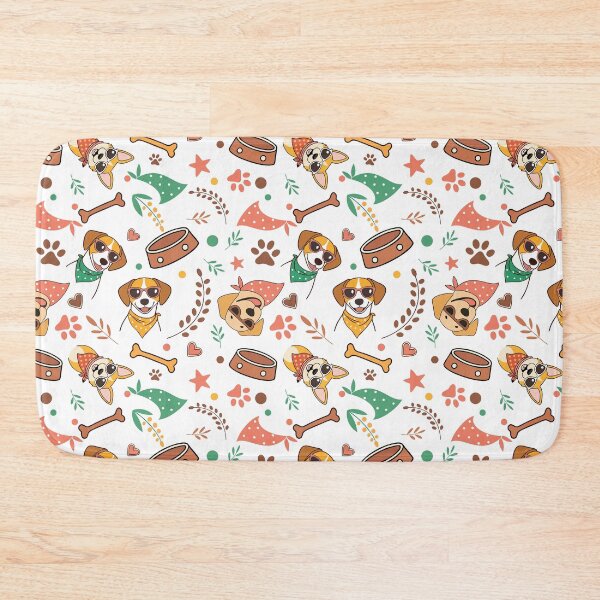 Item preview, Seamless watercolor pattern with bohemian dog in summer. designed and sold by CreativebyTKK.