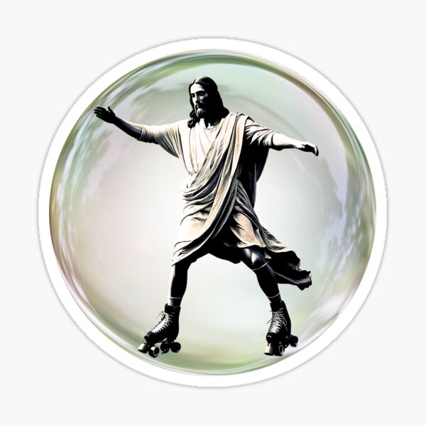 Item preview, Jesus Rollerskating ~ because exercise is important  designed and sold by BelskeDesigns.