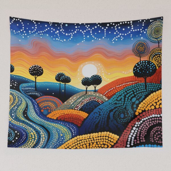 Item preview, Aboriginal Inspired Dot Art - Perfect Australian Countryside designed and sold by GrinGalore.