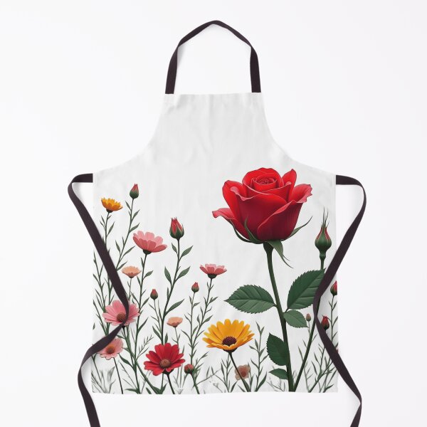 Item preview, Wildflowers and Red Rose on the Right - Transparent Background #5006T designed and sold by Wildflower Rose.