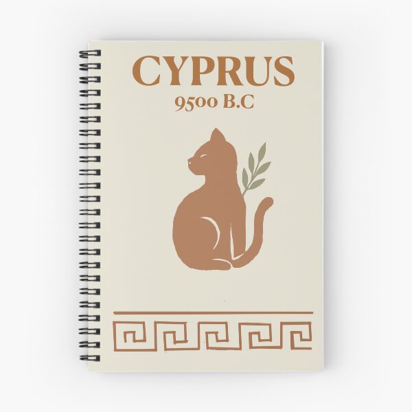Item preview, Cyprus – Island of Cats Since 9500 B.C. | Minimal Cat & Olive Art designed and sold by CreationbyNiki.