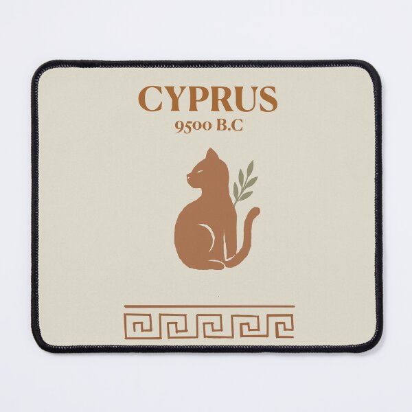 Item preview, Cyprus – Island of Cats Since 9500 B.C. | Minimal Cat & Olive Art designed and sold by CreationbyNiki.