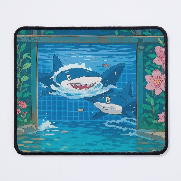 Item preview, "Sharkswim - Manga Pool Party with Cute Sharks" designed and sold by SlimSumoStudio.