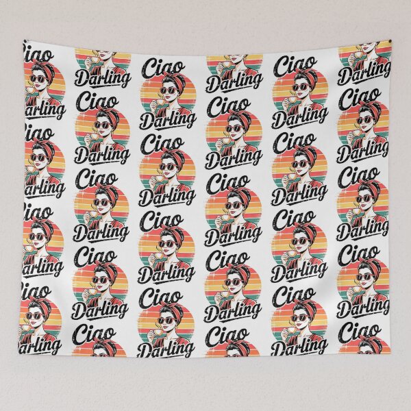 Item preview, Retro Coffee Queen - Vintage Woman Sipping Coffee with 80s Sunset Vibe designed and sold by Taans-Creation.
