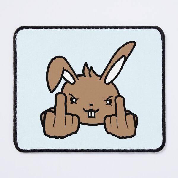 Item preview, Rabbit Middle Finger Showing Naughty Cheeky Insult designed and sold by shirt-o-mat.