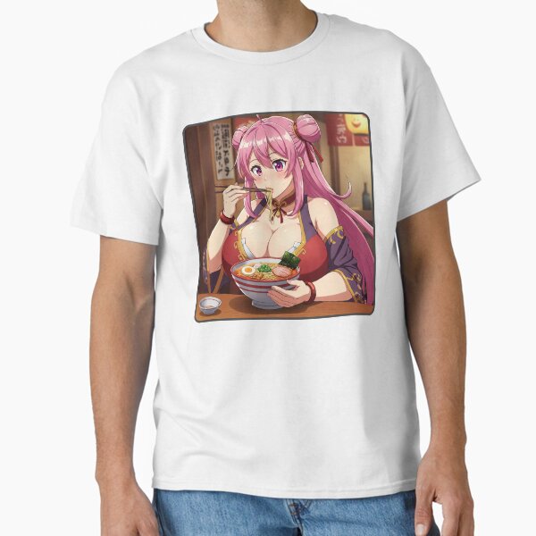 Item preview, Pink Hair Anime Girl Eating Ramen designed and sold by Seasons Waiting.