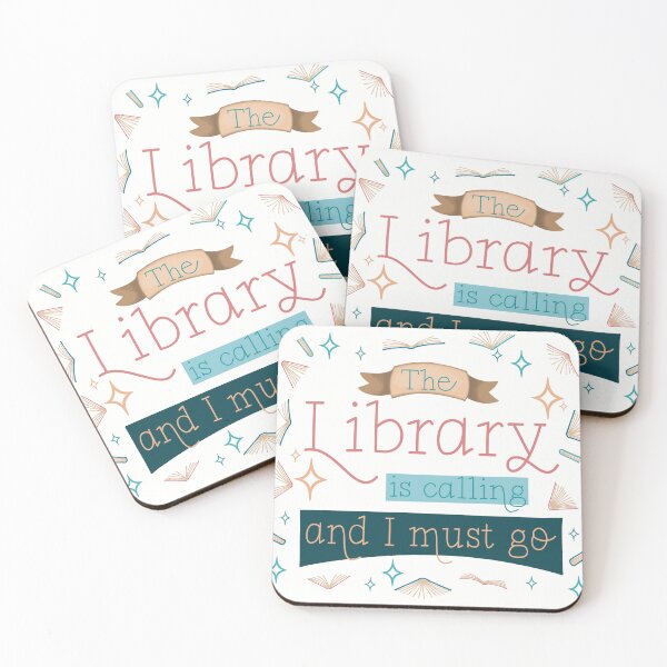 Item preview, The Library Is Calling and I Must Go – Whimsical Reading Quote Design designed and sold by AvviareArt.