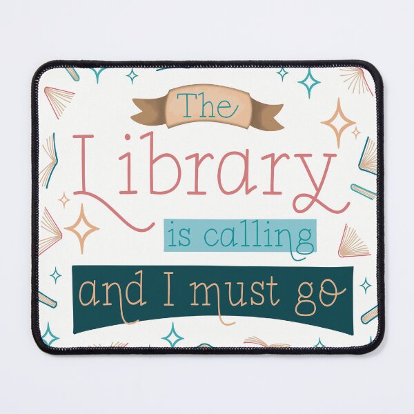 Item preview, The Library Is Calling and I Must Go – Whimsical Reading Quote Design designed and sold by AvviareArt.