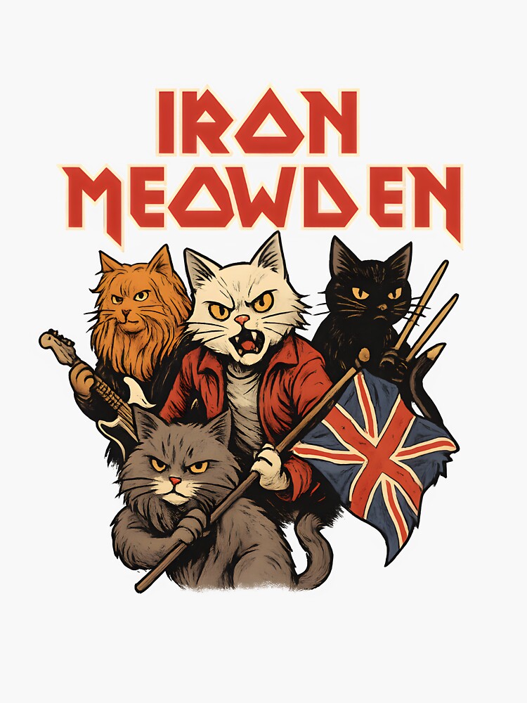 Thumbnail 3 of 3, Sticker, Iron Meowden designed and sold by bvnf.