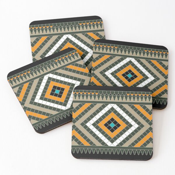 Item preview, Retro Ethnic Mosaic –Elegant Diagonal Geometric Pattern designed and sold by Tarjiart.