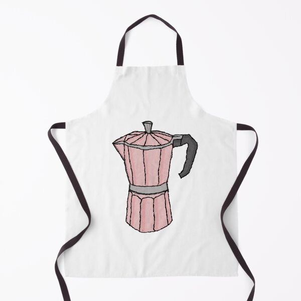 Item preview, Hand-Drawn Pink Coffee Pot Illustration on White Background designed and sold by sigoisette.