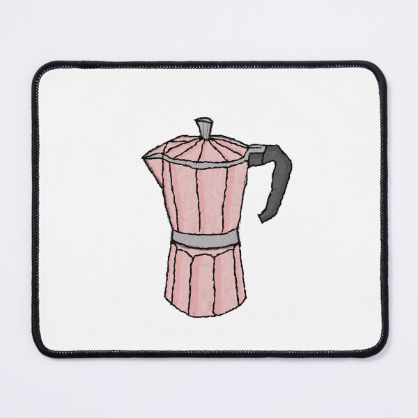 Item preview, Hand-Drawn Pink Coffee Pot Illustration on White Background designed and sold by sigoisette.