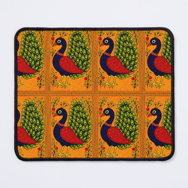 Item preview, Folk Art Peacock – Mithila Painting Inspired Design designed and sold by ShreecreatE.