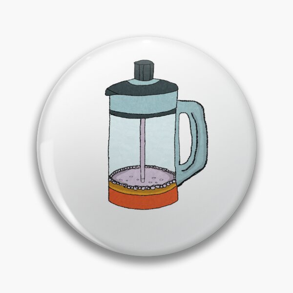 Item preview, Colorful Illustrated French Press Coffee Maker Isolated on White Background designed and sold by sigoisette.