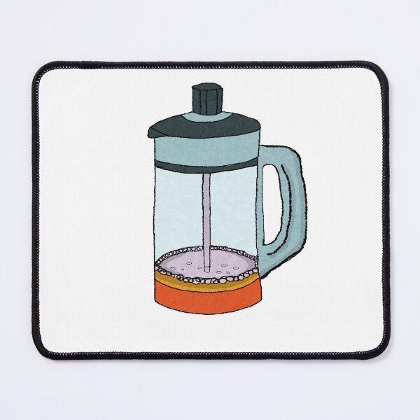 Item preview, Colorful Illustrated French Press Coffee Maker Isolated on White Background designed and sold by sigoisette.