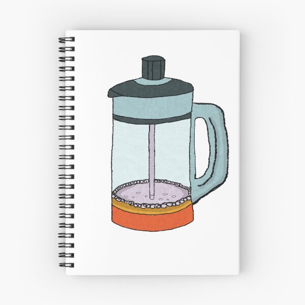 Item preview, Colorful Illustrated French Press Coffee Maker Isolated on White Background designed and sold by sigoisette.