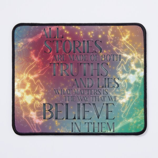 Item preview, All Stories Are Made of Truths and Lies – Bookish Fantasy Quote Art designed and sold by AvviareArt.