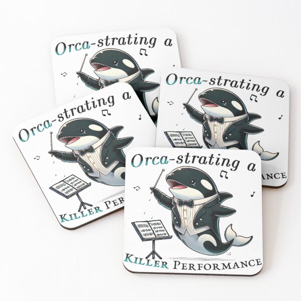 Item preview, Orca-strating a Killer Performance – Funny Conductor Whale Art designed and sold by SHHCreations.