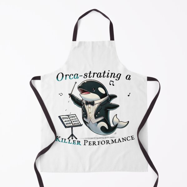 Item preview, Orca-strating a Killer Performance – Funny Conductor Whale Art designed and sold by SHHCreations.