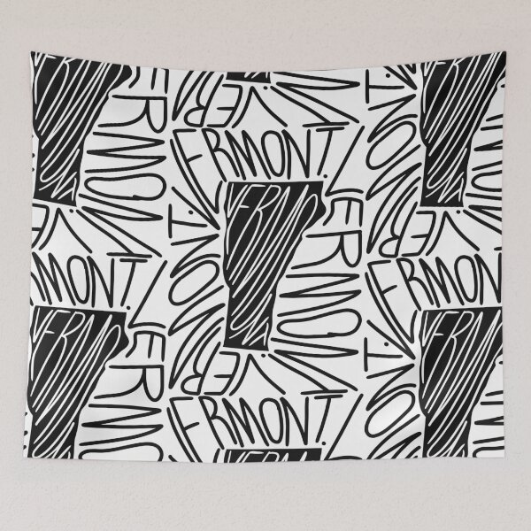 Item preview, Vermont State - VT Map and Flag - Black and White - Typography USA The Green Mountain State designed and sold by Ranggasme.