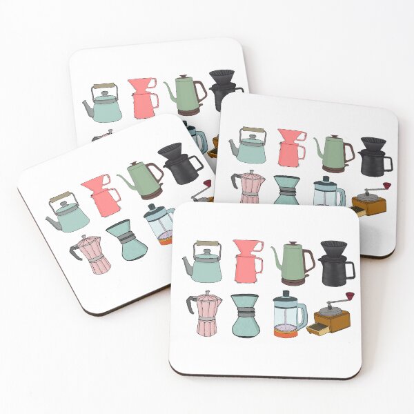 Item preview, Hand-Drawn Illustration of Various Coffee Brewing Tools and Equipment designed and sold by sigoisette.