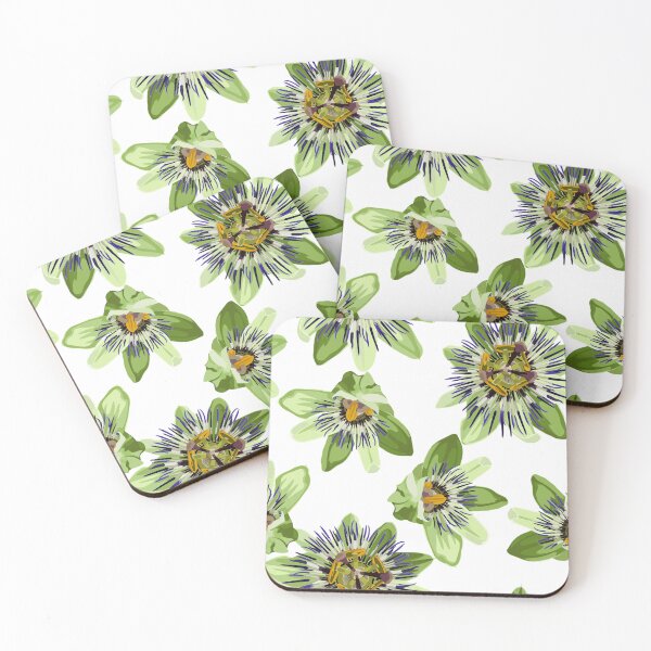 Item preview, Seamless tropical palm leaves, Passiflora flowers. Jungle leaves. designed and sold by MatyKotiv.