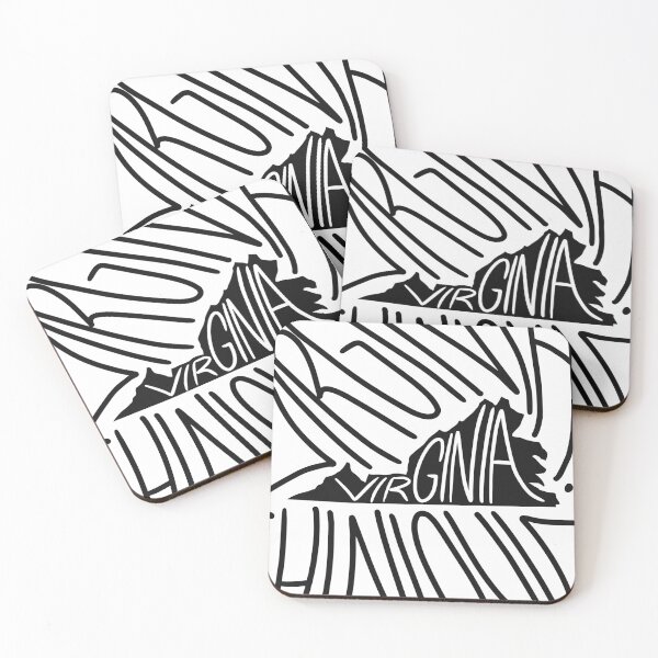 Item preview, Virginia State - VA Map and Flag - Black and White - Typography USA Mother of States designed and sold by Ranggasme.
