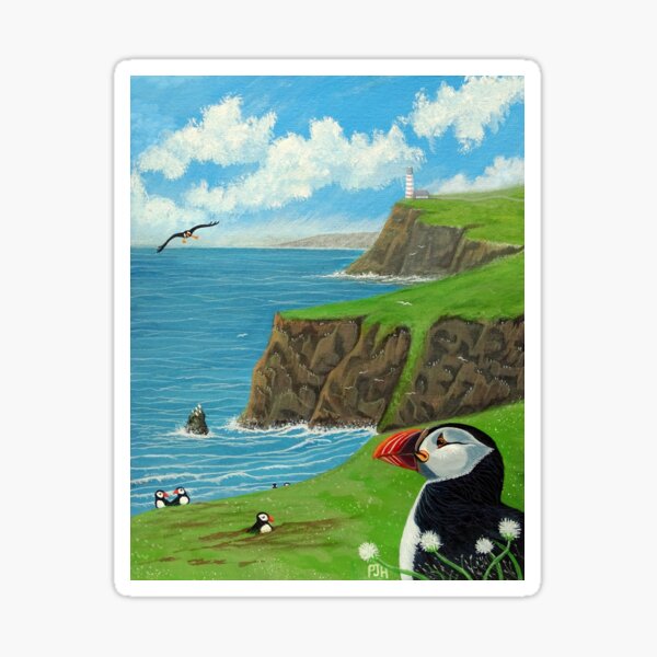 Item preview, Puffin Coast with Lighthouse Yonder designed and sold by PhilipHarvey.