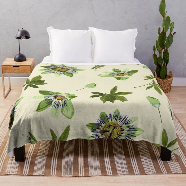 Item preview, Seamless tropical palm leaves, Passiflora flowers. Jungle leaves. designed and sold by MatyKotiv.