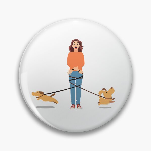 Item preview, Girl entangled in dogs’ leashes  designed and sold by InkyKidArt.