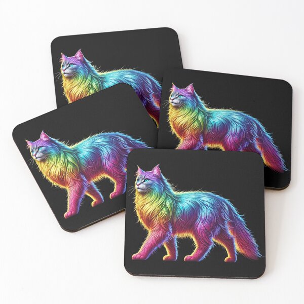 Item preview, Whiskered Wonder Whispers, Rainbow Cat designed and sold by Tiszert.