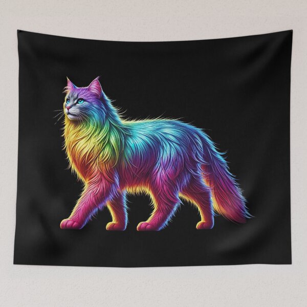 Item preview, Whiskered Wonder Whispers, Rainbow Cat designed and sold by Tiszert.