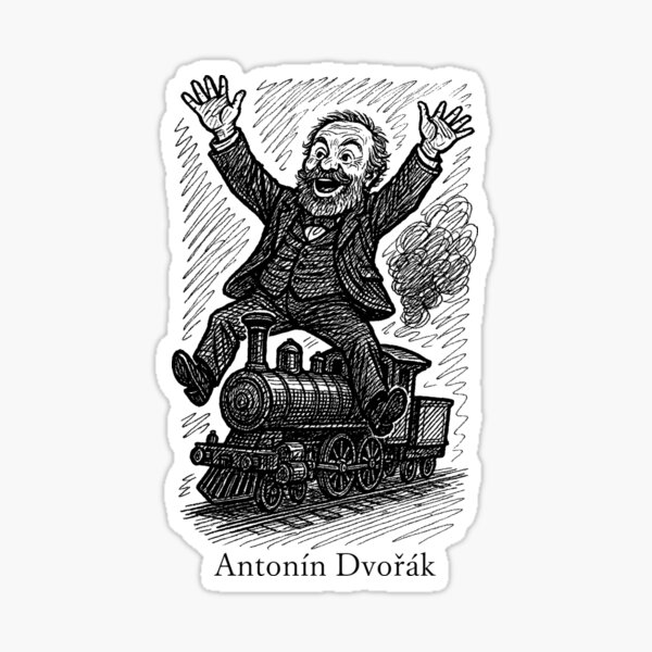 Item preview, Dvořák on a Joyride – Funny Composer Riding a Train designed and sold by Takapi Labo.