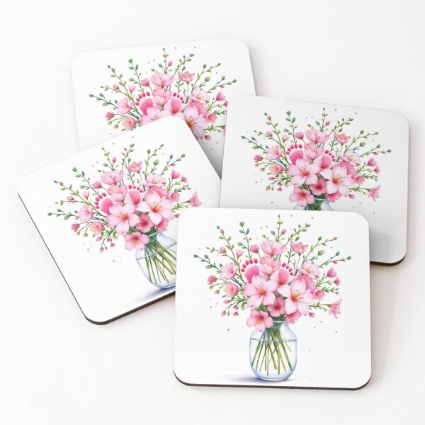 Item preview, Baby Footprints In Pink Flower Bouquet designed and sold by Maria Dryfhout.