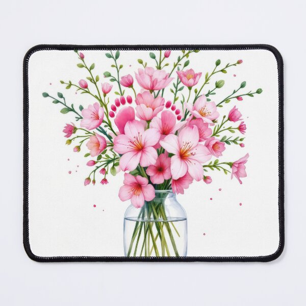 Item preview, Baby Footprints In Pink Flower Bouquet designed and sold by Maria Dryfhout.