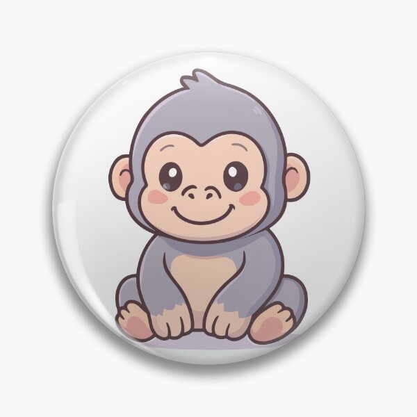 Item preview, Adorable Cartoon Gorilla with Big Smile designed and sold by Emanova9.