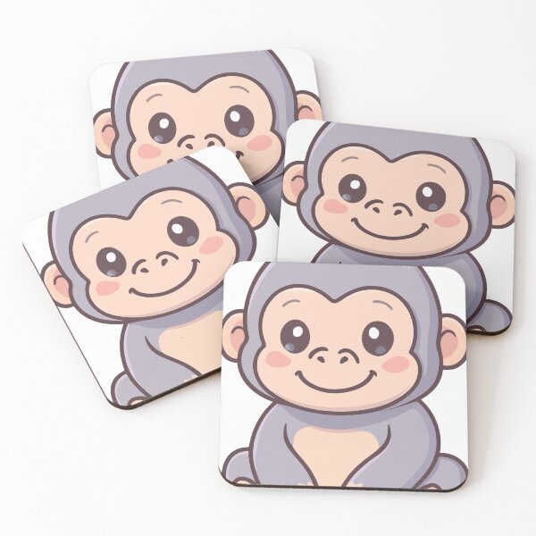 Item preview, Adorable Cartoon Gorilla with Big Smile designed and sold by Emanova9.
