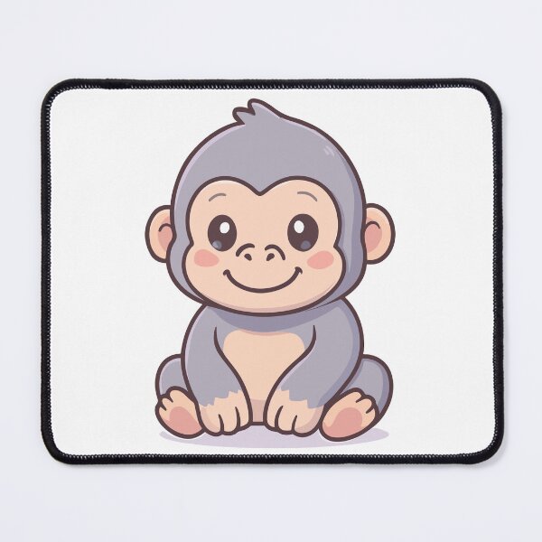 Item preview, Adorable Cartoon Gorilla with Big Smile designed and sold by Emanova9.
