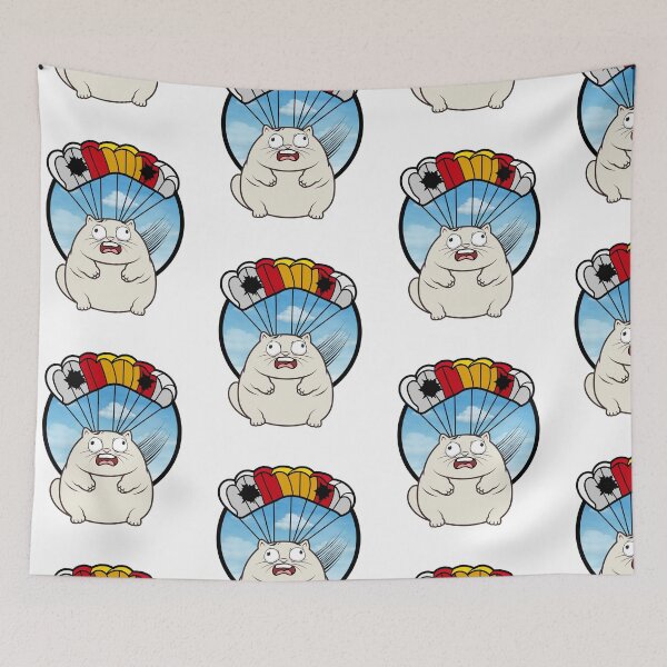Item preview, Silly fat cat has a broken parachute designed and sold by Pet Station.