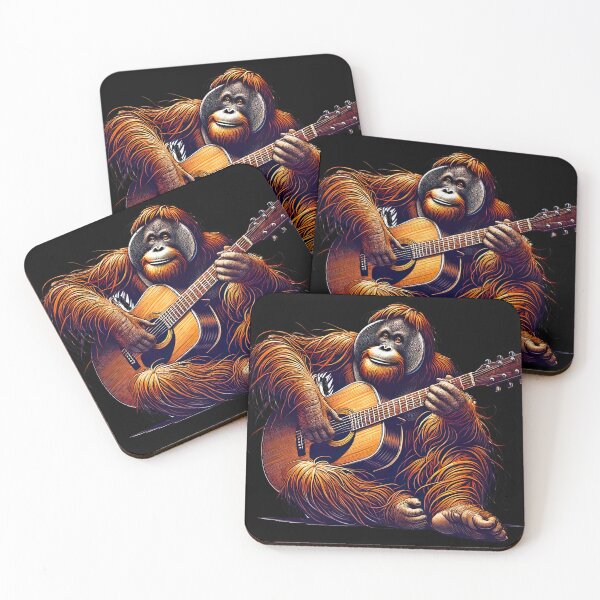Item preview, Ape Strings Attached, Orangutan Playing Gitar designed and sold by Tiszert.