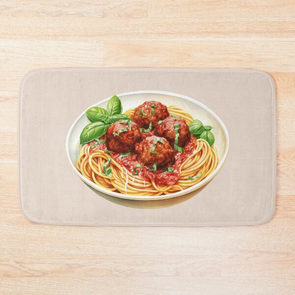 Item preview, Spaghetti and Meatballs in a Bowl designed and sold by Violet Peonies.
