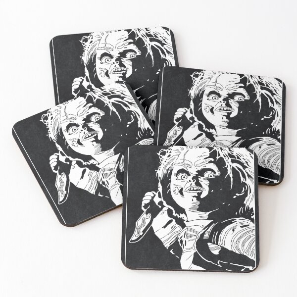 Item preview, CHUCKY - Child's Play (Black and White) designed and sold by FamousWeirdosRB.