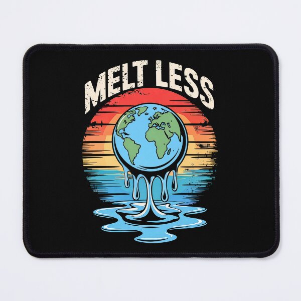 Item preview, Melt Less Earth - Retro Global Warming Message with Dripping Planet designed and sold by Taans-Creation.